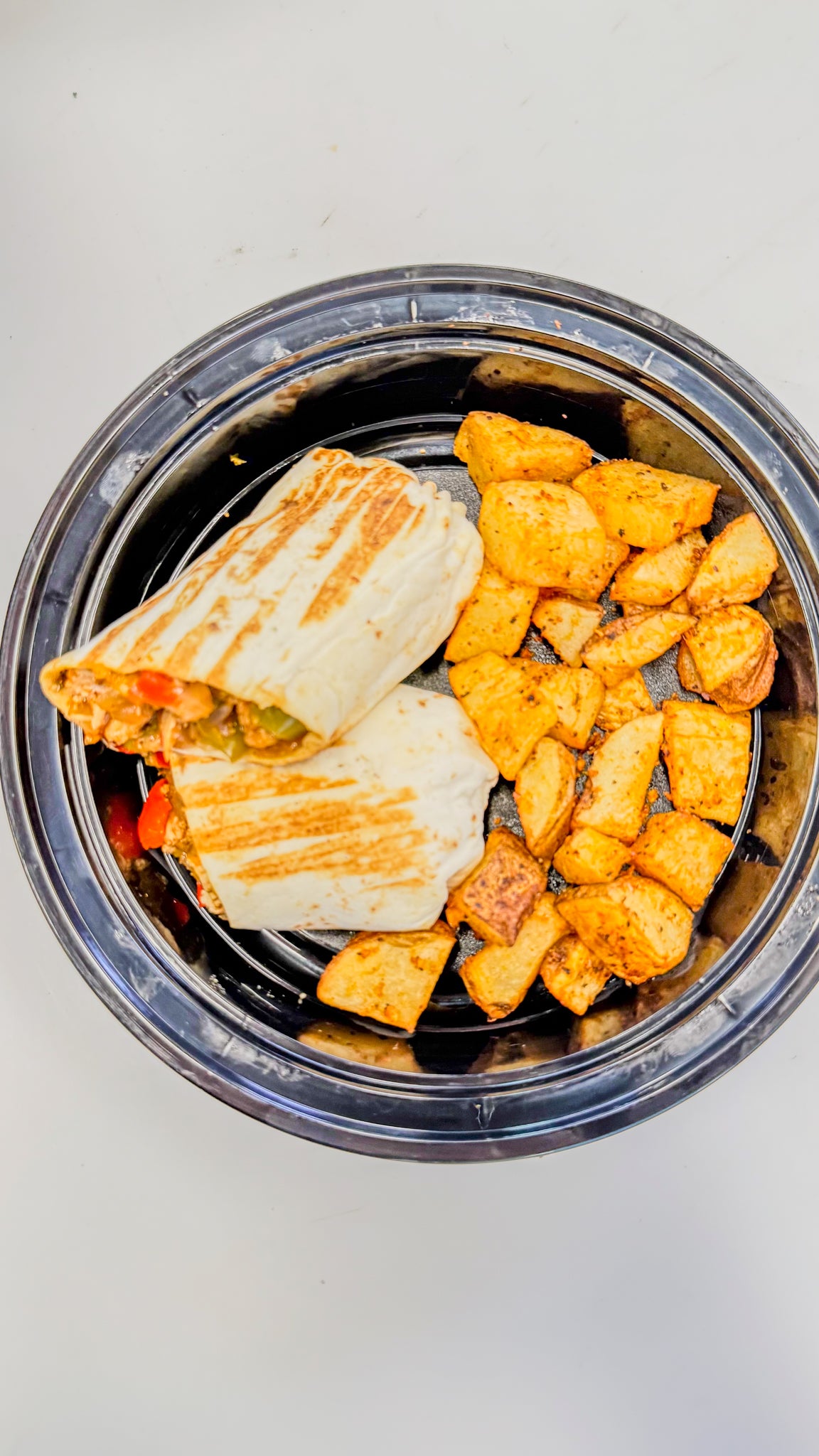 Chicken Fajita Wrap w/ Roasted potatoes