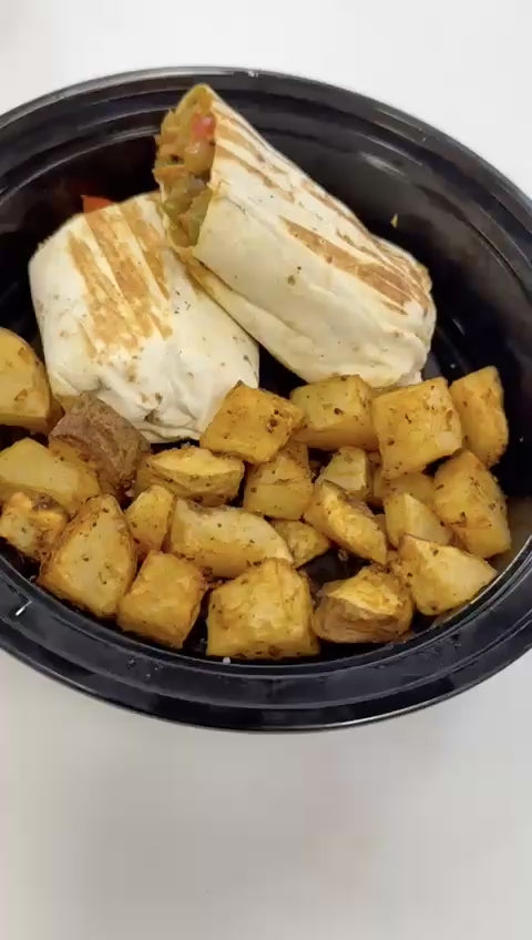 Chicken Fajita Wrap w/ Roasted potatoes