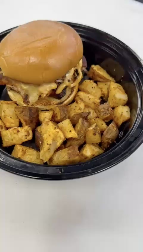 Grilled Chicken Burger w/ Roasted Potatoes